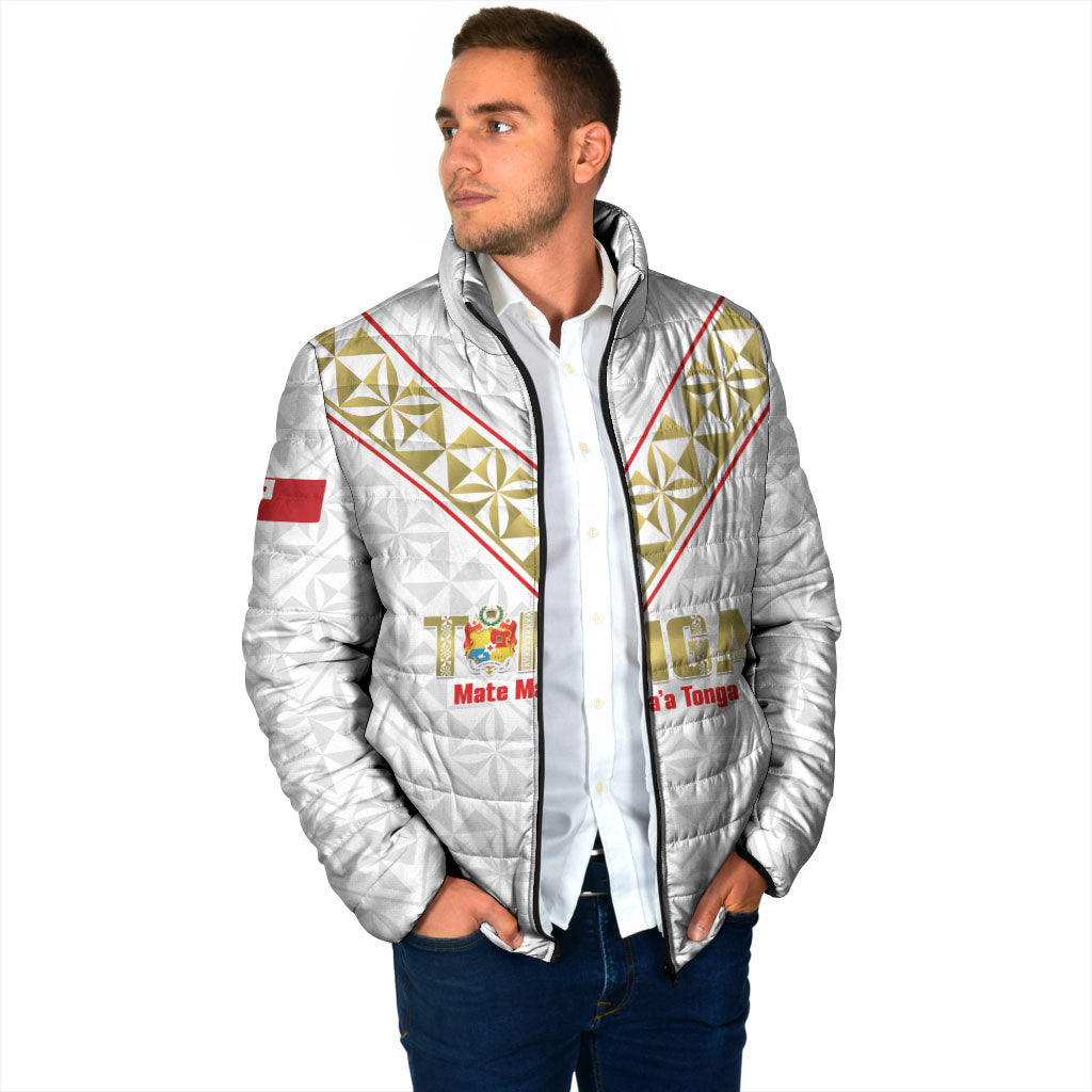 Mate Maa Tonga Rugby Custom Padded Jacket 2026 Tongan Ngatu Pattern LT14 - Polynesian Pride