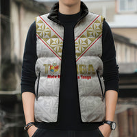 Mate Maa Tonga Rugby Custom Sleeveless Puffer Jacket 2026 Tongan Ngatu Pattern LT14 - Polynesian Pride