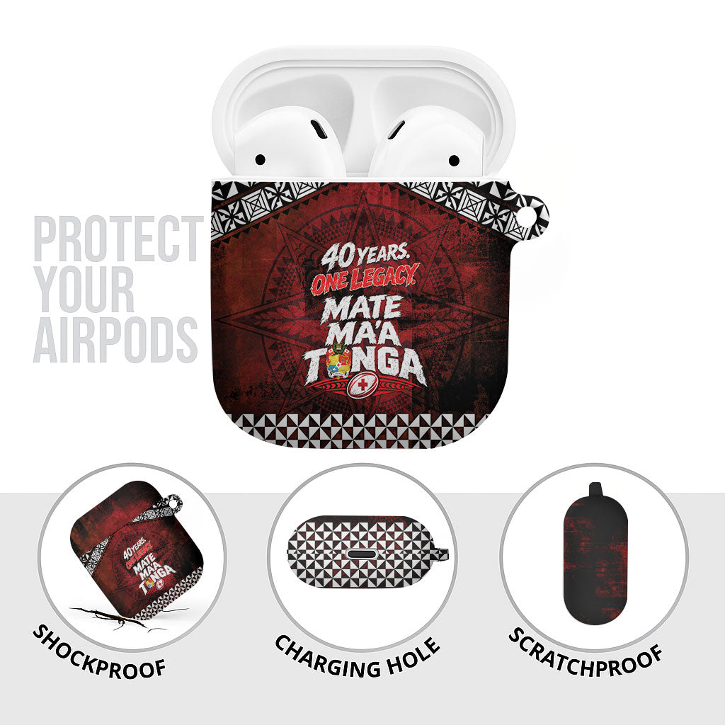 Mate Maa Tonga Rugby 2026 AirPods Case 40 Years Anniversary One Legacy LT14 - Polynesian Pride