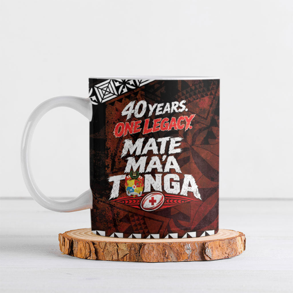 Mate Maa Tonga Rugby 2026 Ceramic Mug 40 Years Anniversary One Legacy