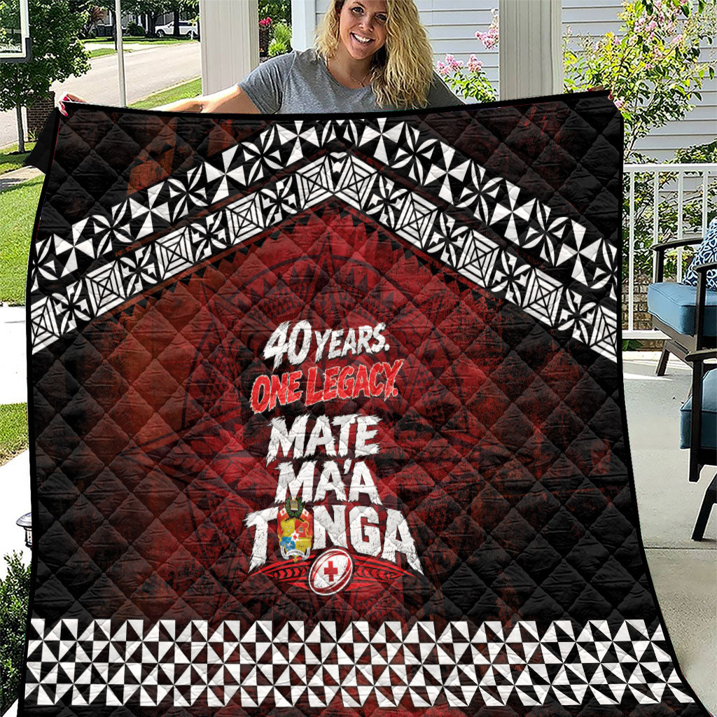 Mate Maa Tonga Rugby 2026 Quilt 40 Years Anniversary One Legacy LT14 Red - Polynesian Pride