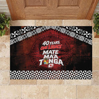 Mate Maa Tonga Rugby 2026 Rubber Doormat 40 Years Anniversary One Legacy LT14 Red - Polynesian Pride