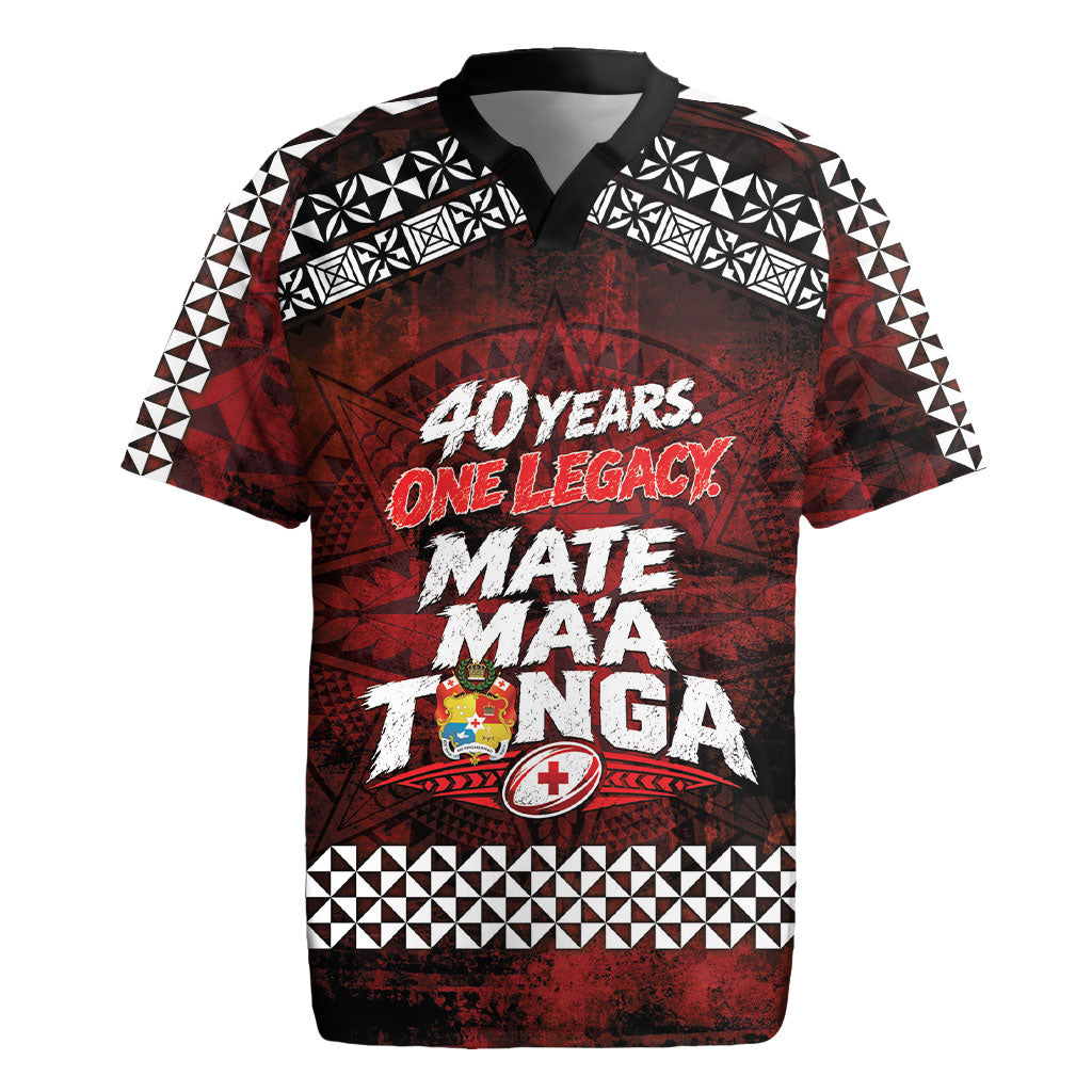Mate Maa Tonga Rugby 2026 Rugby Jersey 40 Years Anniversary One Legacy LT14 Red - Polynesian Pride