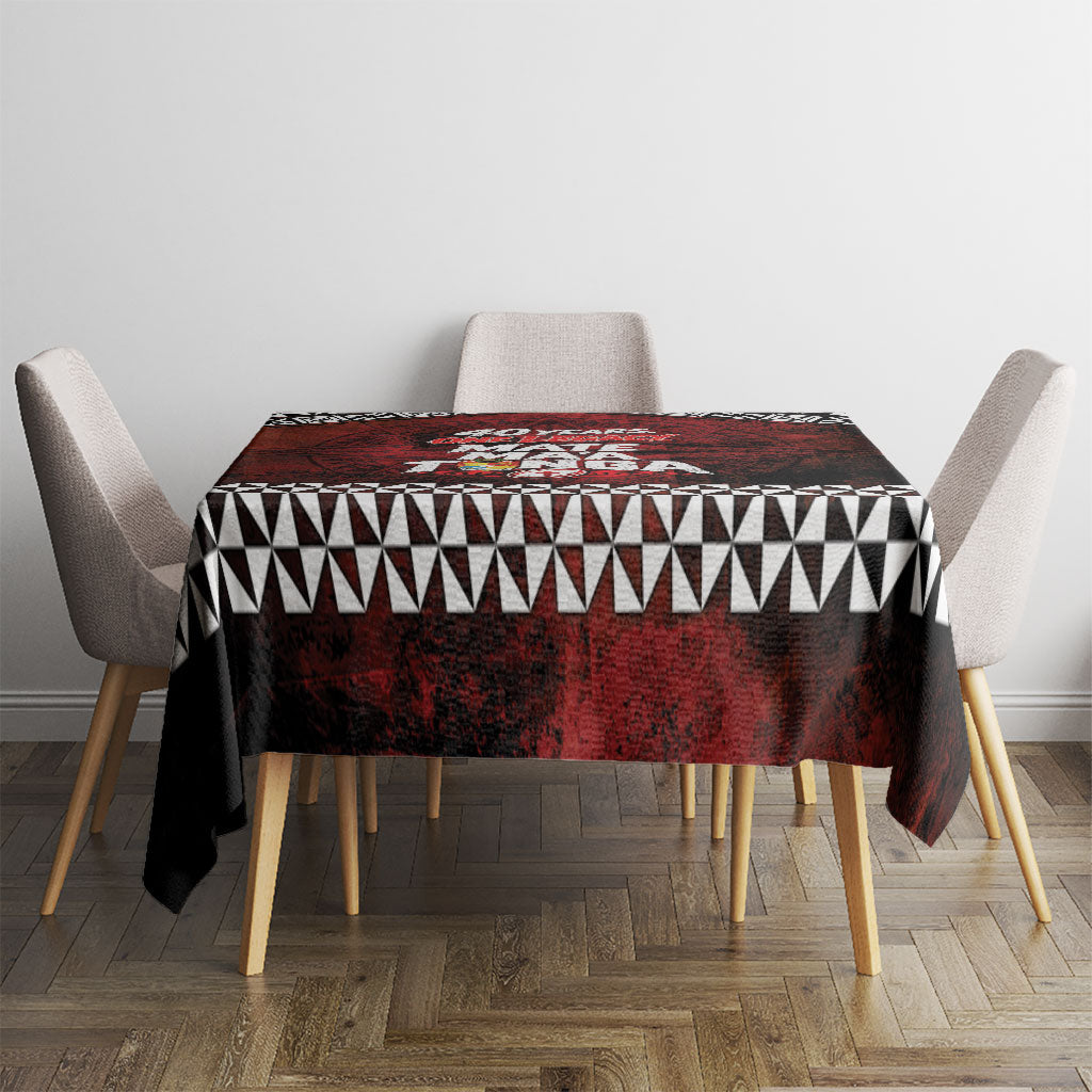 Mate Maa Tonga Rugby 2026 Tablecloth 40 Years Anniversary One Legacy LT14 - Polynesian Pride