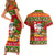 Personalised Hawaii Surfing Santa Christmas Couples Matching Short Sleeve Bodycon Dress and Hawaiian Shirt Tropical Pineapple Mele Kalikimaka Quilt Pattern LT14 - Polynesian Pride