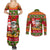 Personalised Hawaii Surfing Santa Christmas Couples Matching Summer Maxi Dress and Long Sleeve Button Shirt Tropical Pineapple Mele Kalikimaka Quilt Pattern LT14 - Polynesian Pride