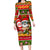 Personalised Hawaii Surfing Santa Christmas Long Sleeve Bodycon Dress Tropical Pineapple Mele Kalikimaka Quilt Pattern LT14 Long Dress Red - Polynesian Pride