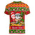 Personalised Hawaii Surfing Santa Christmas Women V Neck T Shirt Tropical Pineapple Mele Kalikimaka Quilt Pattern LT14 - Polynesian Pride