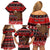 Personalised New Zealand Christmas Family Matching Off Shoulder Short Dress and Hawaiian Shirt Aotearoa Kiwi Meri Kirihimete Red Version LT14 - Polynesian Pride