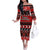 Personalised New Zealand Christmas Off The Shoulder Long Sleeve Dress Aotearoa Kiwi Meri Kirihimete Red Version LT14 Women Red - Polynesian Pride