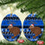 New Zealand Christmas Ceramic Ornament Aotearoa Kiwi Meri Kirihimete Blue Version LT14 Oval Blue - Polynesian Pride