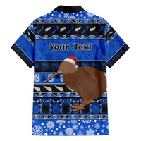 Personalised New Zealand Christmas Family Matching Long Sleeve Bodycon Dress and Hawaiian Shirt Aotearoa Kiwi Meri Kirihimete Blue Version LT14 - Polynesian Pride