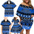 Personalised New Zealand Christmas Family Matching Off Shoulder Short Dress and Hawaiian Shirt Aotearoa Kiwi Meri Kirihimete Blue Version LT14 - Polynesian Pride