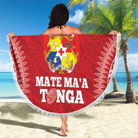 Custom Tonga Mate Maa Beach Blanket Go Champions Tongan Ngatu - Red LT14 - Polynesian Pride