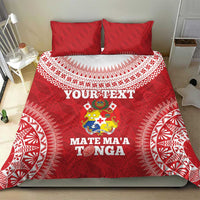 Custom Tonga Mate Maa Bedding Set Go Champions Tongan Ngatu - Red