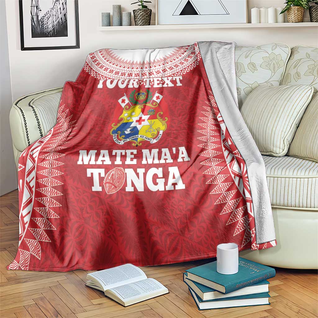 Custom Tonga Mate Maa Blanket Go Champions Tongan Ngatu - Red LT14 Red - Polynesian Pride