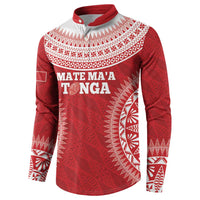 Custom Tonga Mate Maa Button Sweatshirt Go Champions Tongan Ngatu - Red LT14 - Polynesian Pride