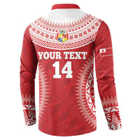Custom Tonga Mate Maa Button Sweatshirt Go Champions Tongan Ngatu - Red LT14 - Polynesian Pride