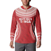 Custom Tonga Mate Maa Button Sweatshirt Go Champions Tongan Ngatu - Red LT14 - Polynesian Pride