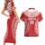 Custom Tonga Mate Maa Couples Matching Short Sleeve Bodycon Dress and Hawaiian Shirt Go Champions Tongan Ngatu - Red