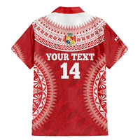 Custom Tonga Mate Maa Family Matching Mermaid Dress and Hawaiian Shirt Go Champions Tongan Ngatu - Red