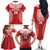 Custom Tonga Mate Maa Family Matching Off The Shoulder Long Sleeve Dress and Hawaiian Shirt Go Champions Tongan Ngatu - Red