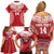 Custom Tonga Mate Maa Family Matching Off Shoulder Short Dress and Hawaiian Shirt Go Champions Tongan Ngatu - Red