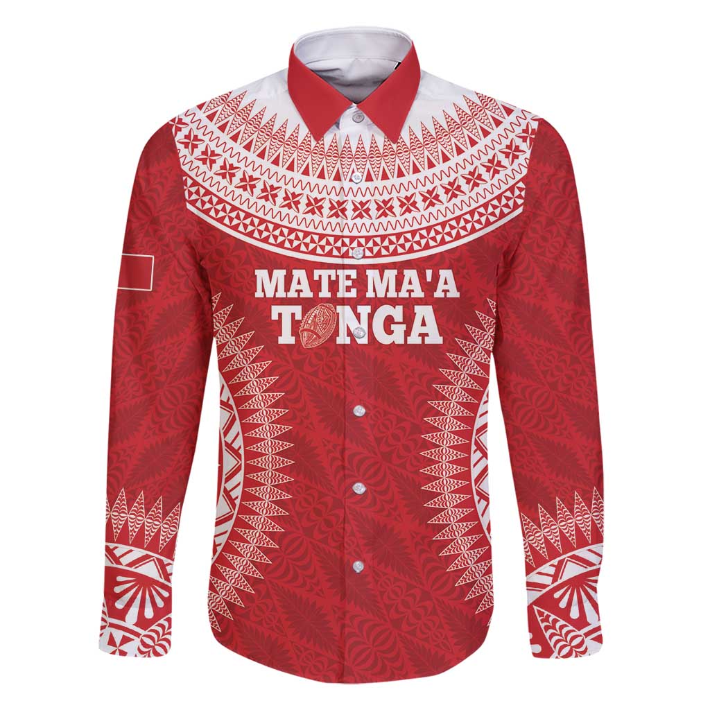 Custom Tonga Mate Maa Family Matching Summer Maxi Dress and Hawaiian Shirt Go Champions Tongan Ngatu - Red
