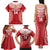 Custom Tonga Mate Maa Family Matching Tank Maxi Dress and Hawaiian Shirt Go Champions Tongan Ngatu - Red