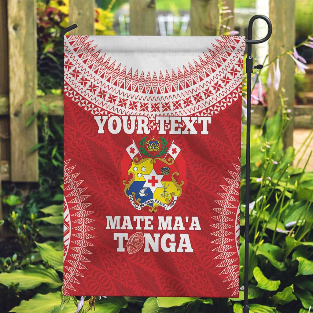 Custom Tonga Mate Maa Garden Flag Go Champions Tongan Ngatu - Red LT14 Garden Flag Red - Polynesian Pride