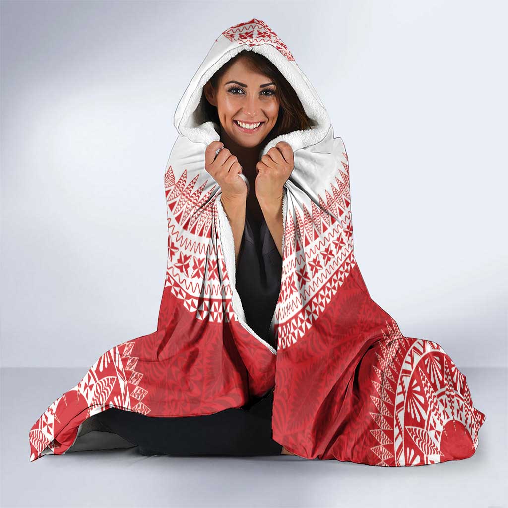 Custom Tonga Mate Maa Hooded Blanket Go Champions Tongan Ngatu - Red LT14 - Polynesian Pride