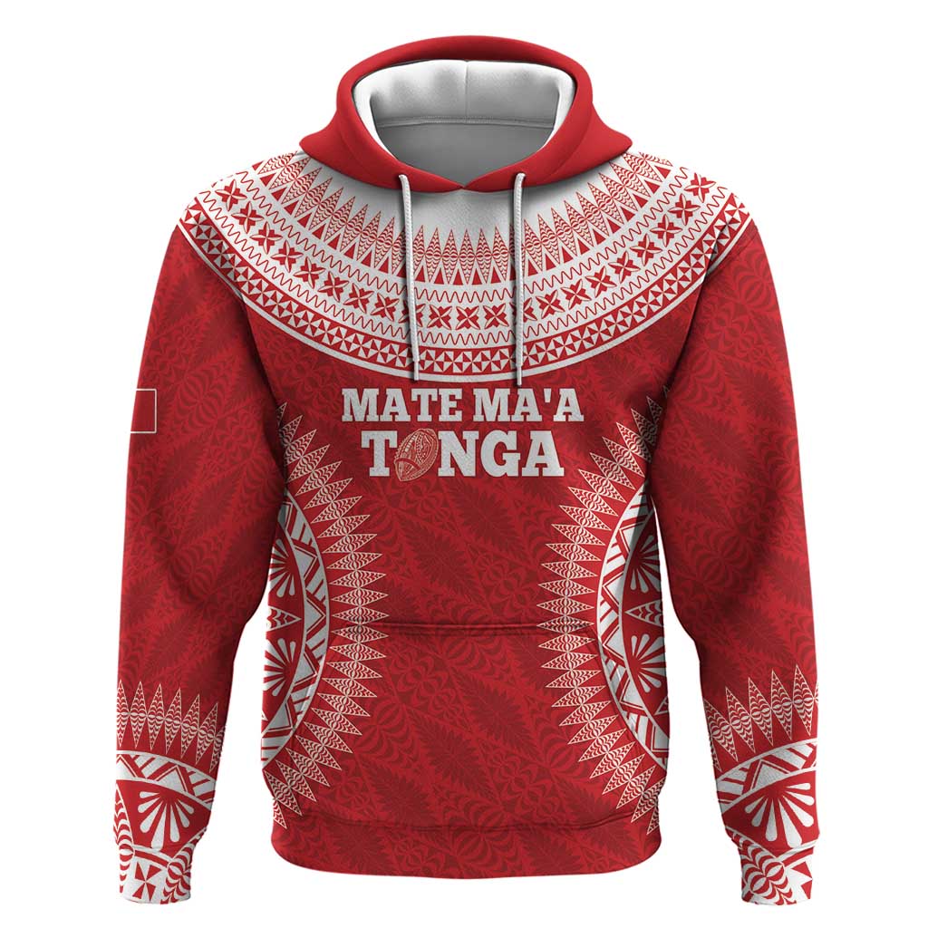 Custom Tonga Mate Maa Hoodie Go Champions Tongan Ngatu - Red