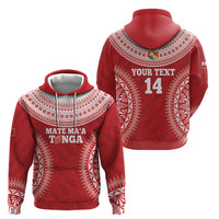 Custom Tonga Mate Maa Hoodie Go Champions Tongan Ngatu - Red