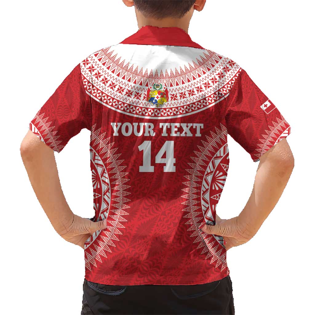 Custom Tonga Mate Maa Kid Hawaiian Shirt Go Champions Tongan Ngatu - Red