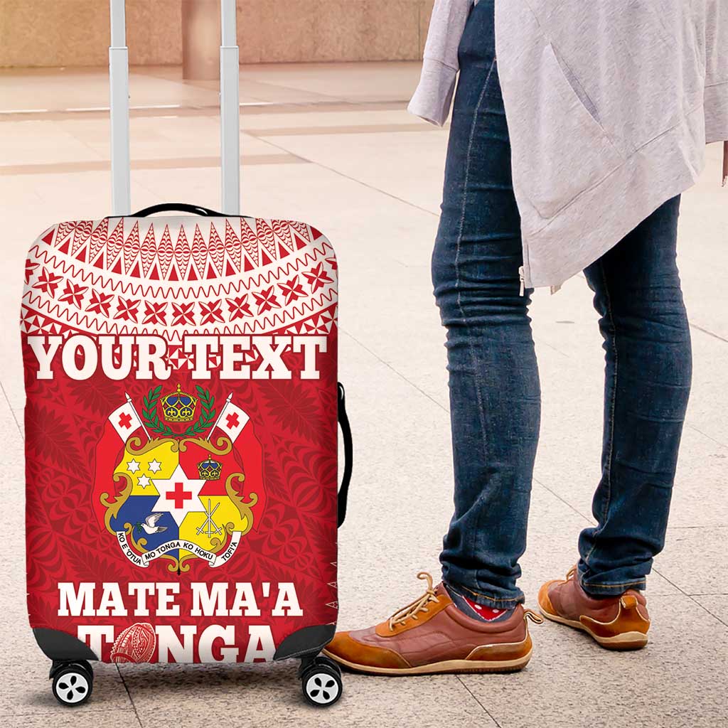 Custom Tonga Mate Maa Luggage Cover Go Champions Tongan Ngatu - Red