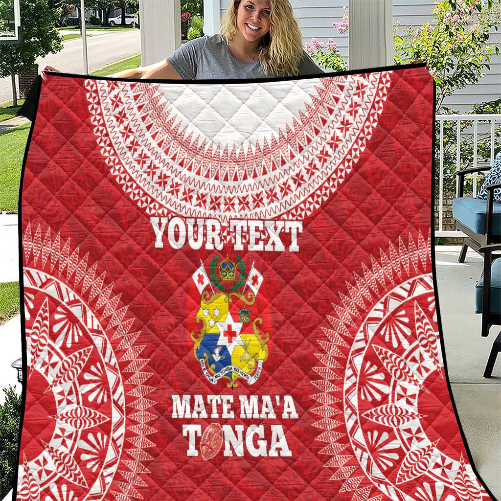 Custom Tonga Mate Maa Quilt Go Champions Tongan Ngatu - Red