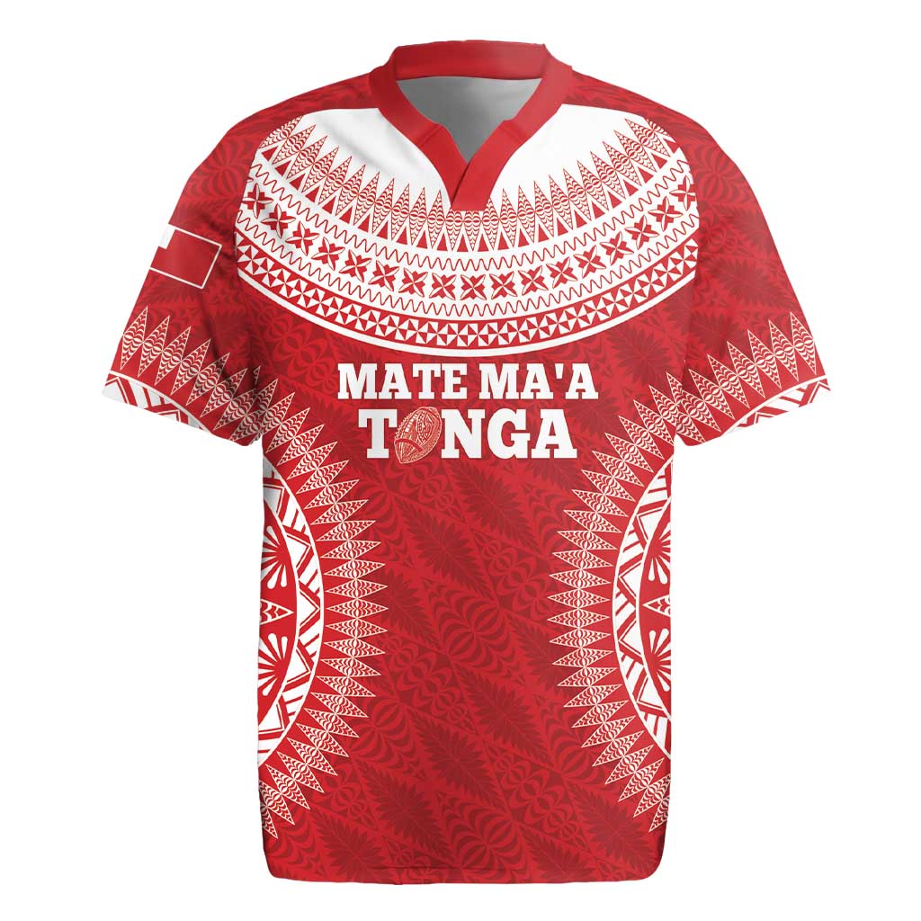 Custom Tonga Mate Maa Rugby Jersey Go Champions Tongan Ngatu - Red LT14 Red - Polynesian Pride