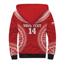 Custom Tonga Mate Maa Sherpa Hoodie Go Champions Tongan Ngatu - Red LT14 - Polynesian Pride