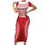 Custom Tonga Mate Maa Short Sleeve Bodycon Dress Go Champions Tongan Ngatu - Red