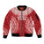 Custom Tonga Mate Maa Sleeve Zip Bomber Jacket Go Champions Tongan Ngatu - Red