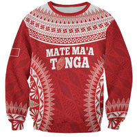 Custom Tonga Mate Maa Sweatshirt Go Champions Tongan Ngatu - Red LT14 Unisex Red - Polynesian Pride