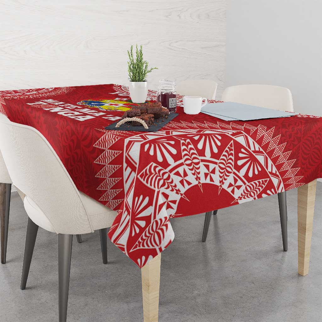 Custom Tonga Mate Maa Tablecloth Go Champions Tongan Ngatu - Red LT14 - Polynesian Pride