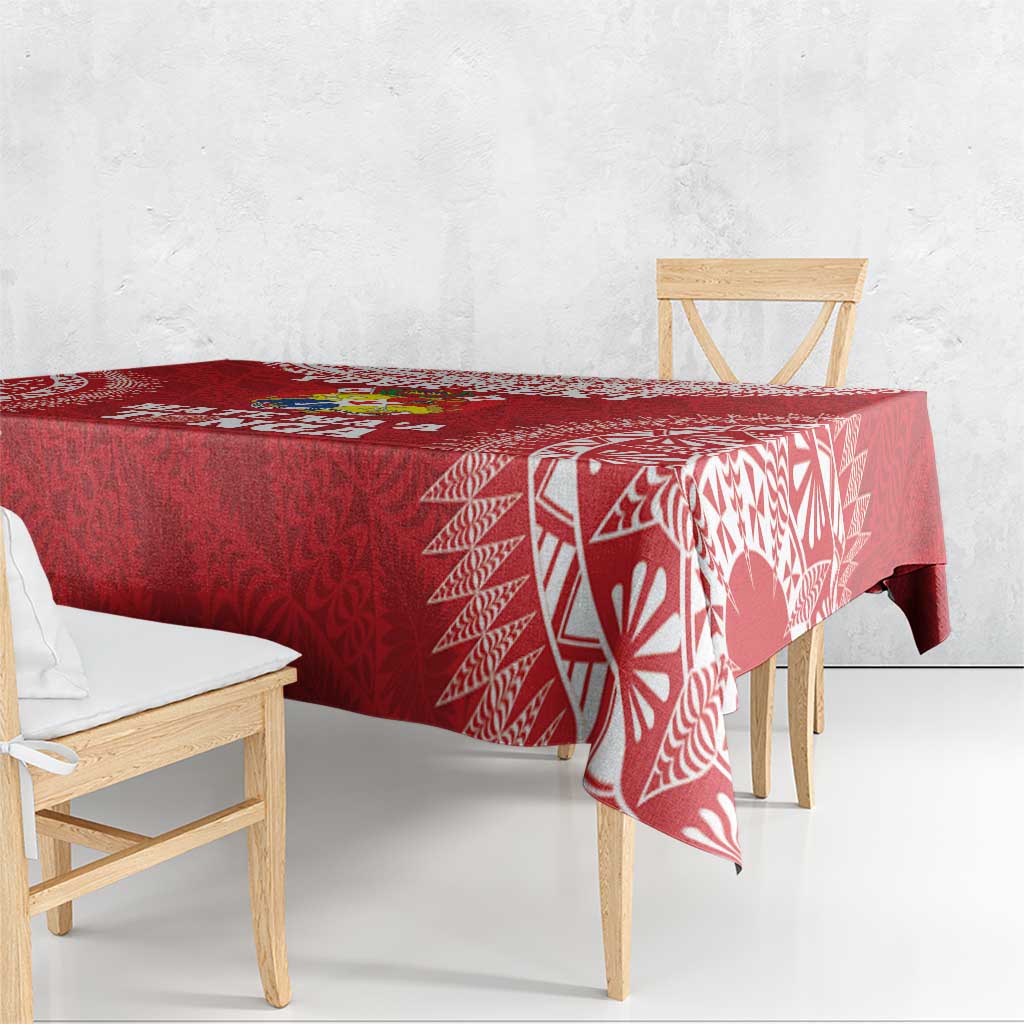 Custom Tonga Mate Maa Tablecloth Go Champions Tongan Ngatu - Red LT14 - Polynesian Pride