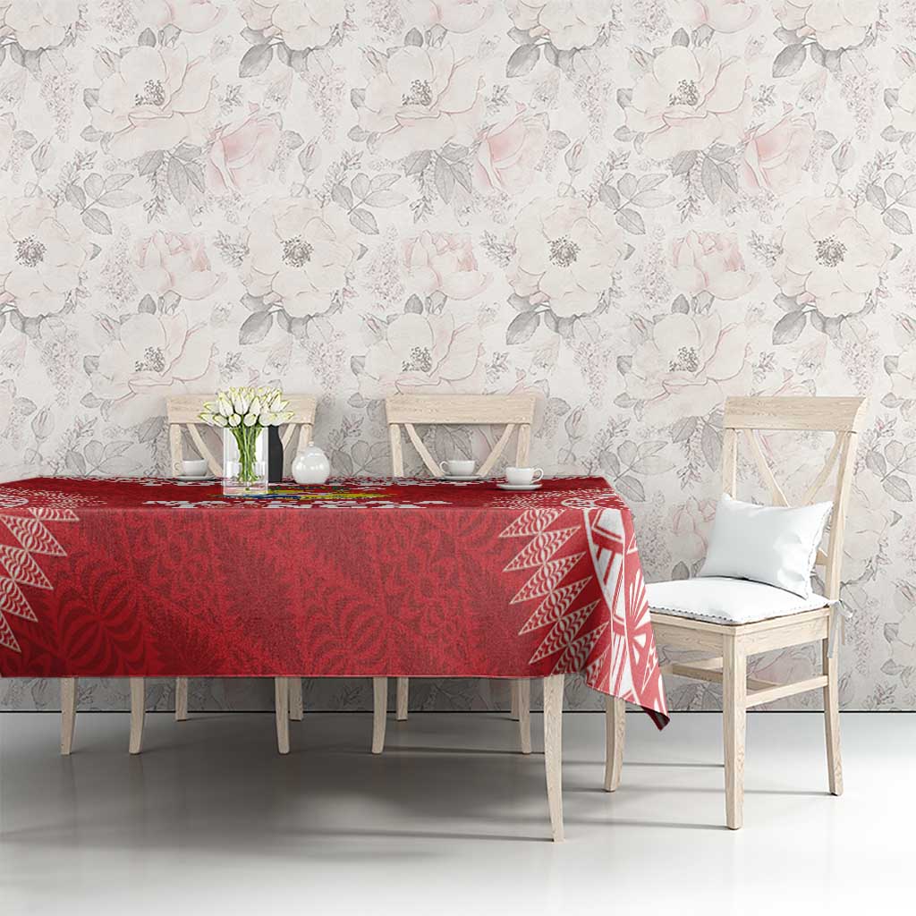 Custom Tonga Mate Maa Tablecloth Go Champions Tongan Ngatu - Red LT14 - Polynesian Pride
