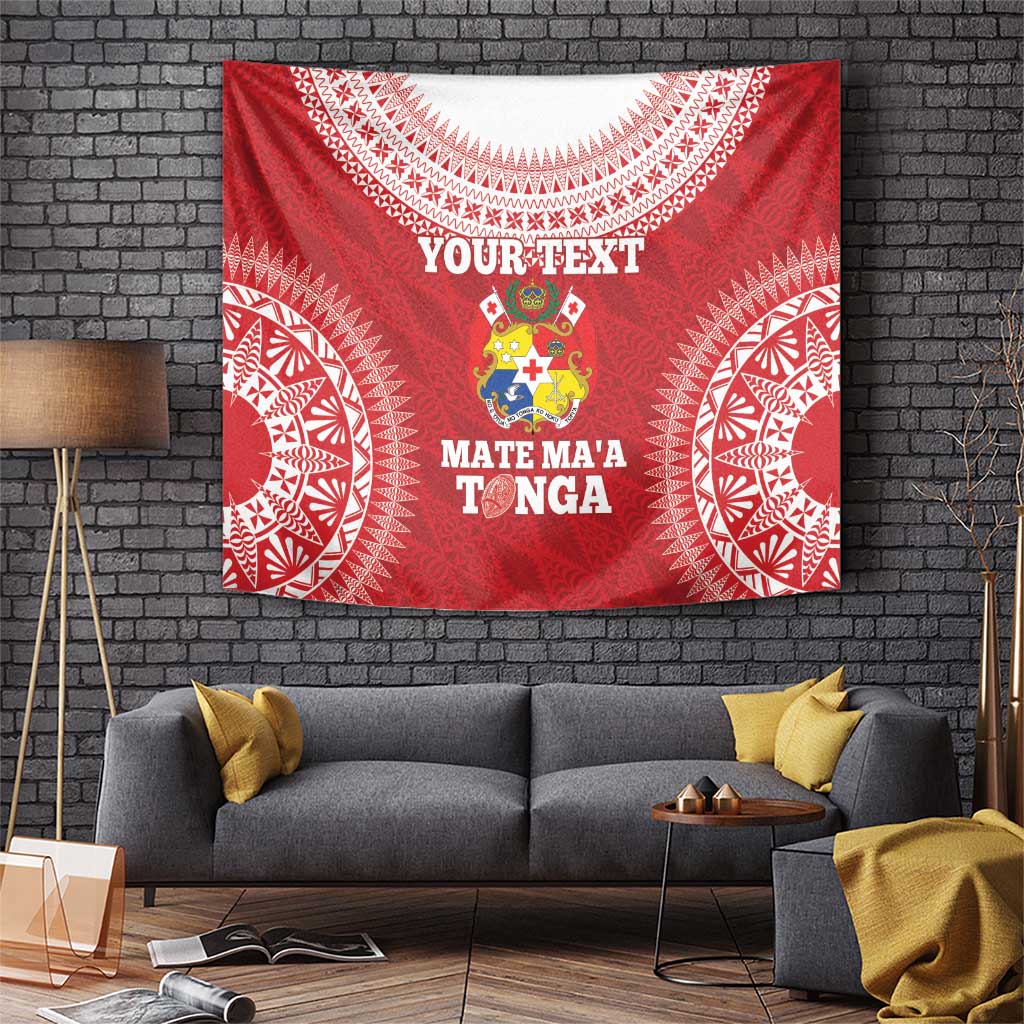 Custom Tonga Mate Maa Tapestry Go Champions Tongan Ngatu - Red