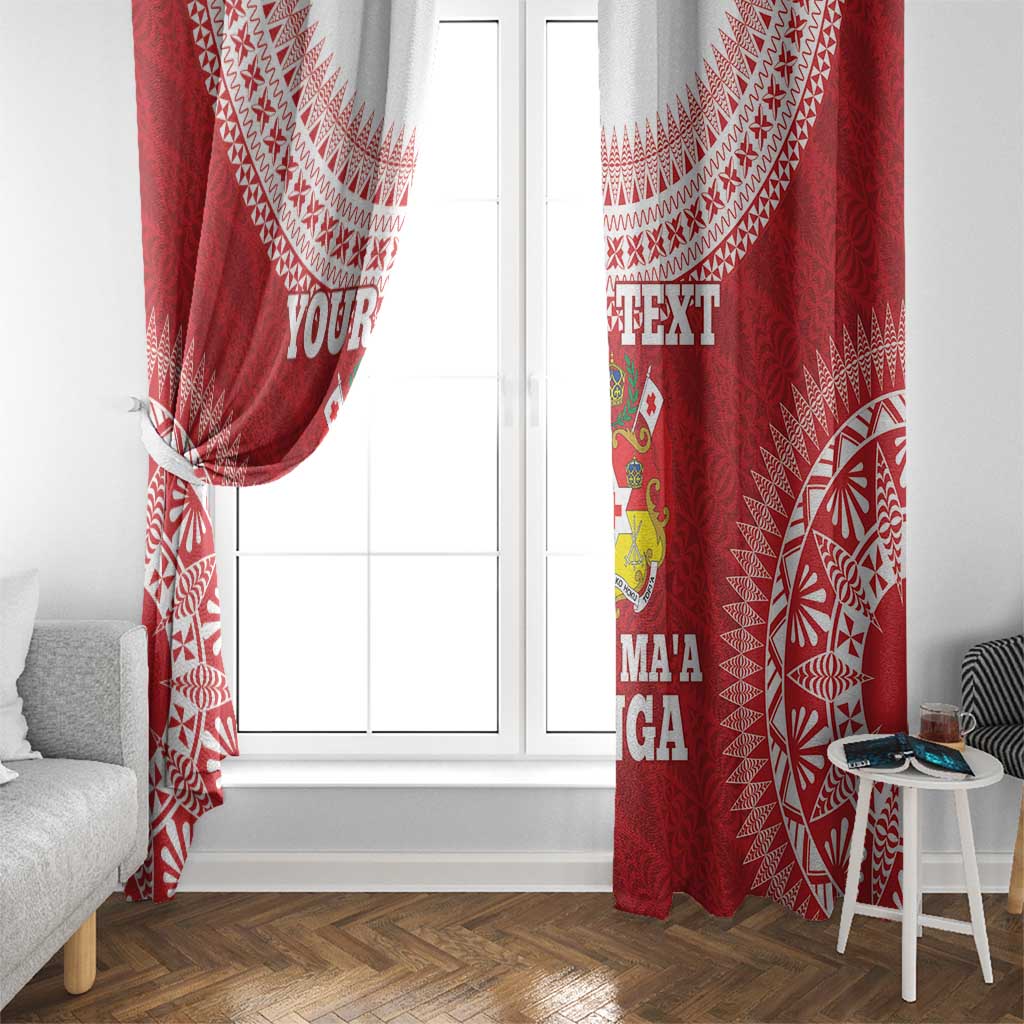 Custom Tonga Mate Maa Window Curtain Go Champions Tongan Ngatu - Red LT14 - Polynesian Pride