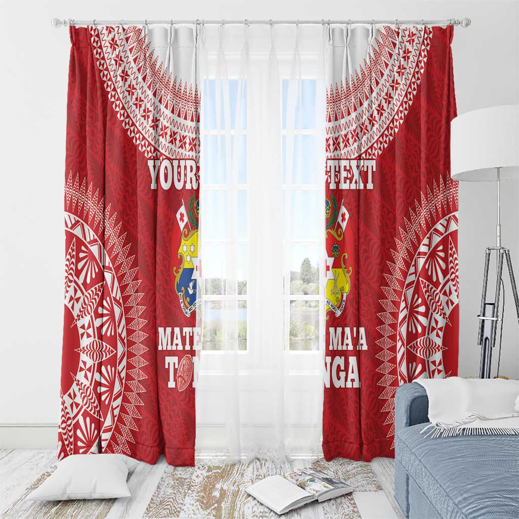 Custom Tonga Mate Maa Window Curtain Go Champions Tongan Ngatu - Red LT14 - Polynesian Pride