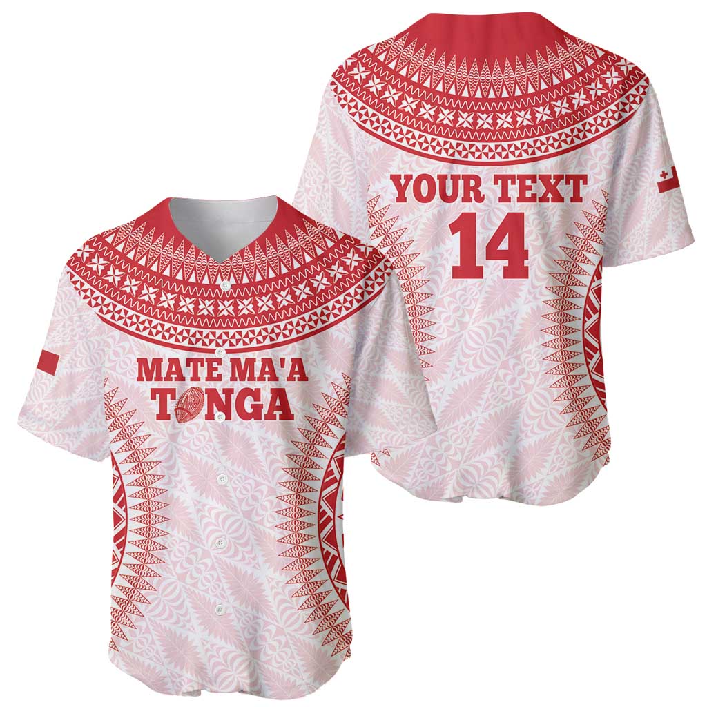 Custom Tonga Mate Maa Baseball Jersey Go Champions Tongan Ngatu - White