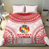 Custom Tonga Mate Maa Bedding Set Go Champions Tongan Ngatu - White