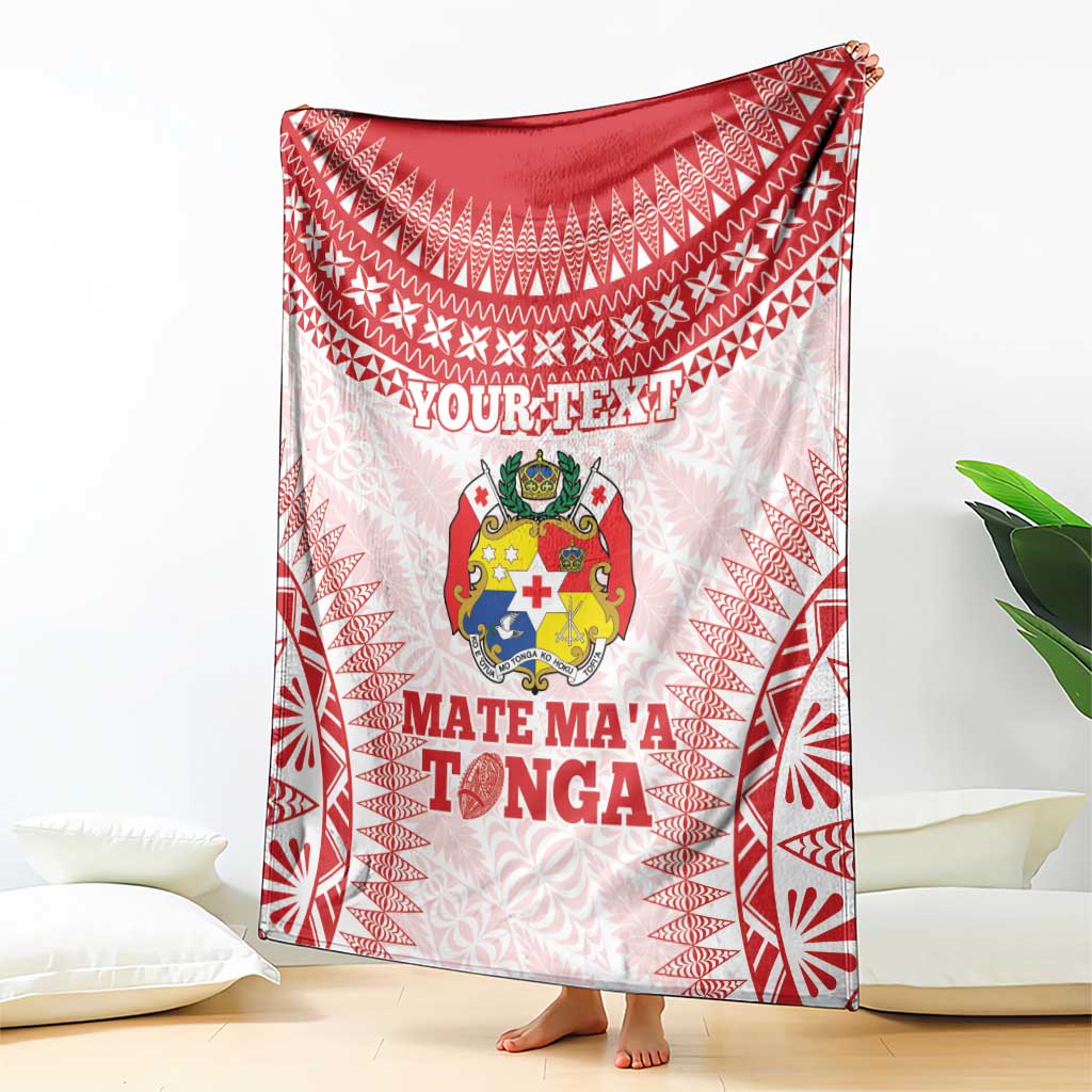 Custom Tonga Mate Maa Blanket Go Champions Tongan Ngatu - White LT14 - Polynesian Pride